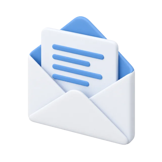 Open envelope with a document